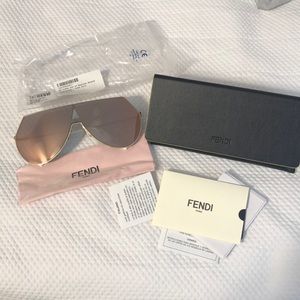 FENDI rose gold mirrored sunglasses NWT authentic